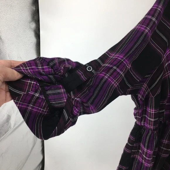 torrid Purple Plaid Tunic Top - Picture 7 of 12